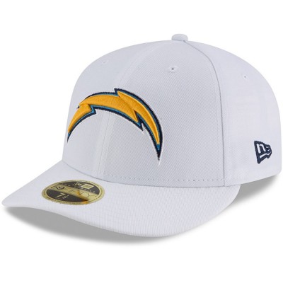 Men's Los Angeles Chargers New Era White Omaha Low Profile 59FIFTY Fitted Hat 3156587